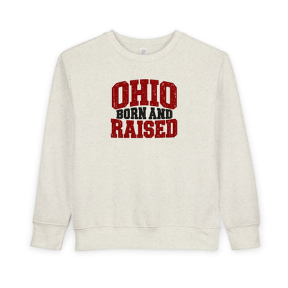Ohio Born and Raised Midwest Heritage Unisex Toddler Sweatshirt