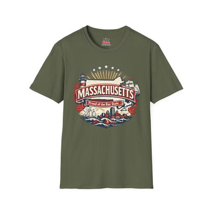 Massachusetts State Pride Unisex Softstyle T Shirt State Pride Graphic Tee Collections FS03