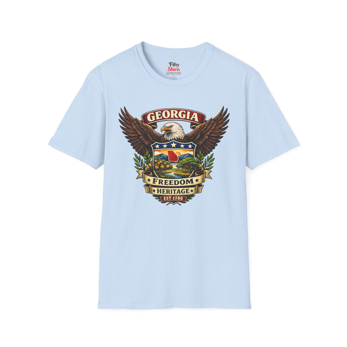 Georgia Americana Eagle Unisex Softstyle T Shirt State Pride Graphic Tee Collections FS03