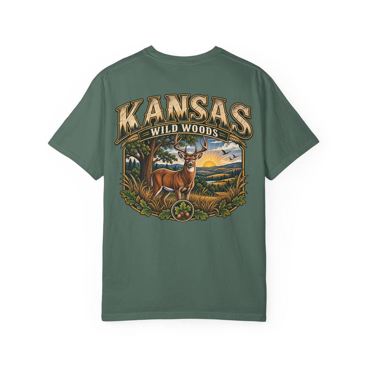 Kansas Wild Woods Unisex Comfort Color 1717 Streetwear Graphic Tee