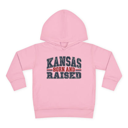 Kansas Born and Raised Vintage Americana Unisex Toddler Pullover Fleece Hoodie