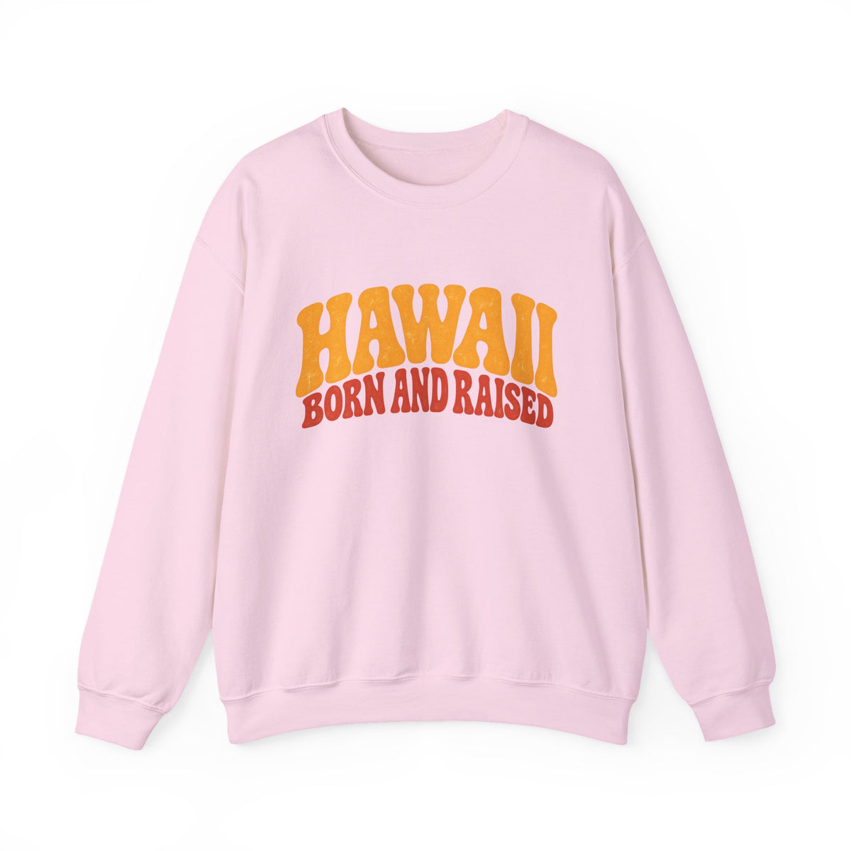 Hawaii Born and Raised Retro 1970s Unisex Sweatshirt Graphic