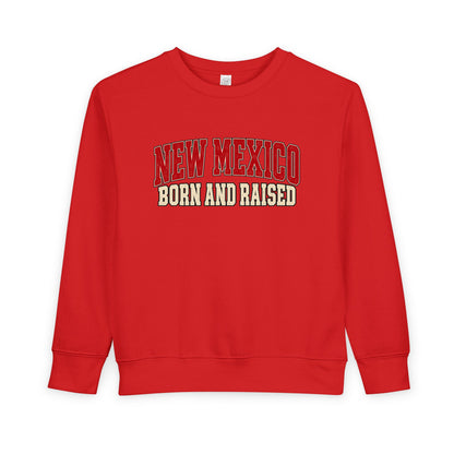 New Mexico Born and Raised Retro Collegiate Unisex Toddler Sweatshirt