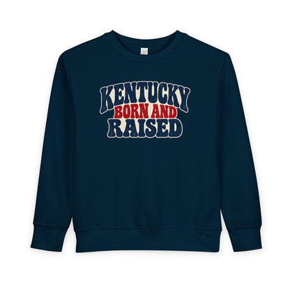 Kentucky Born and Raised Retro 1970s Unisex Toddler Sweatshirt