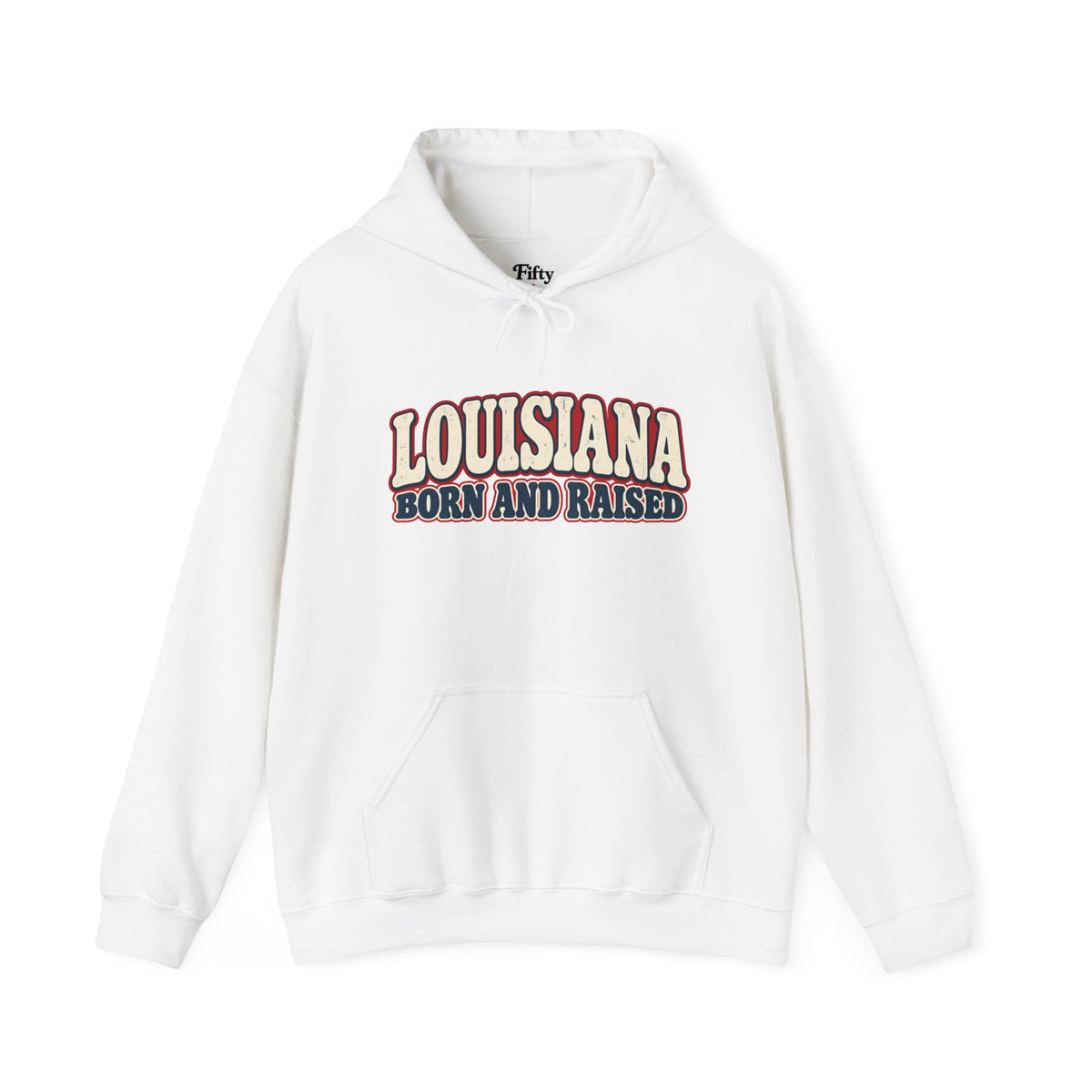 Louisiana Born and Raised Retro Southern Unisex Hoodie Graphic