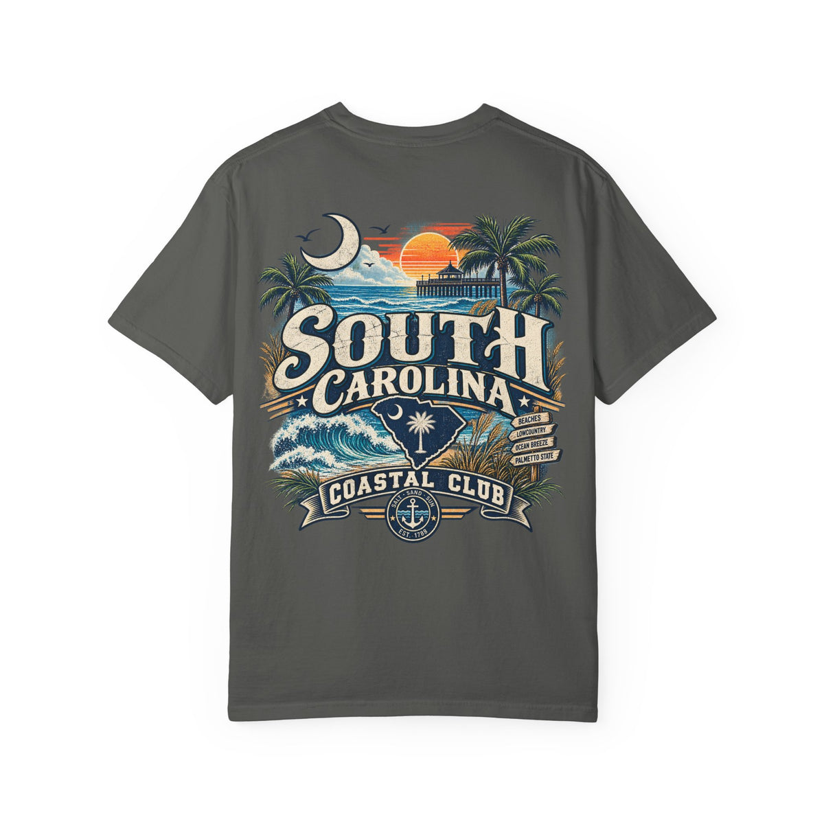 South Carolina Coastal Club Unisex Comfort Color 1717 Streetwear Graphic Tee