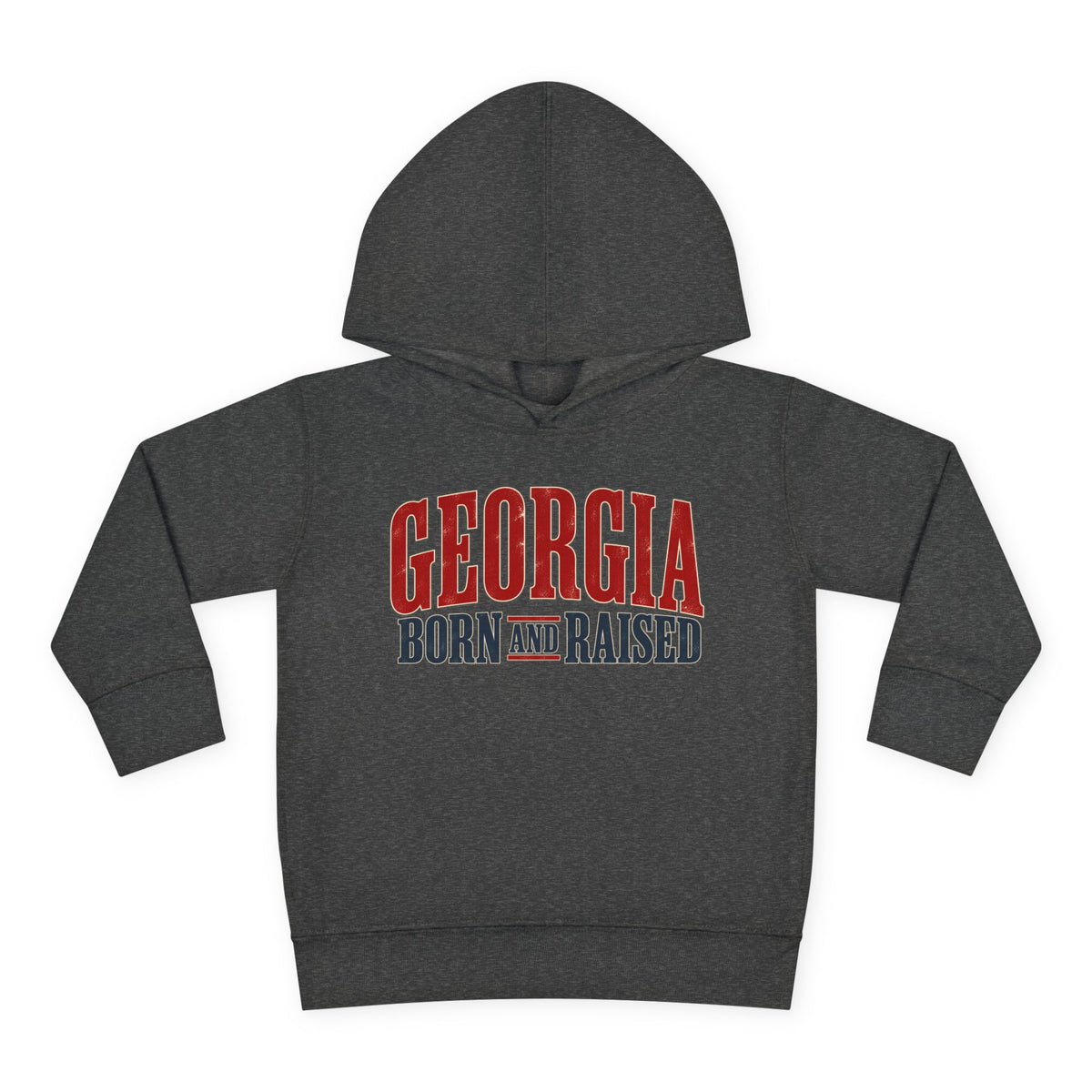 Georgia Born and Raised Southern Heritage Unisex Toddler Pullover Fleece Hoodie