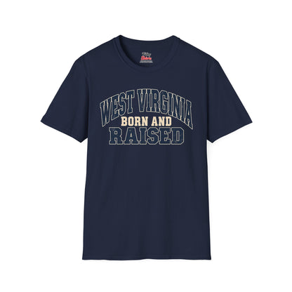 West Virginia Born and Raised Unisex Softstyle T Shirt State Name Graphic Tee
