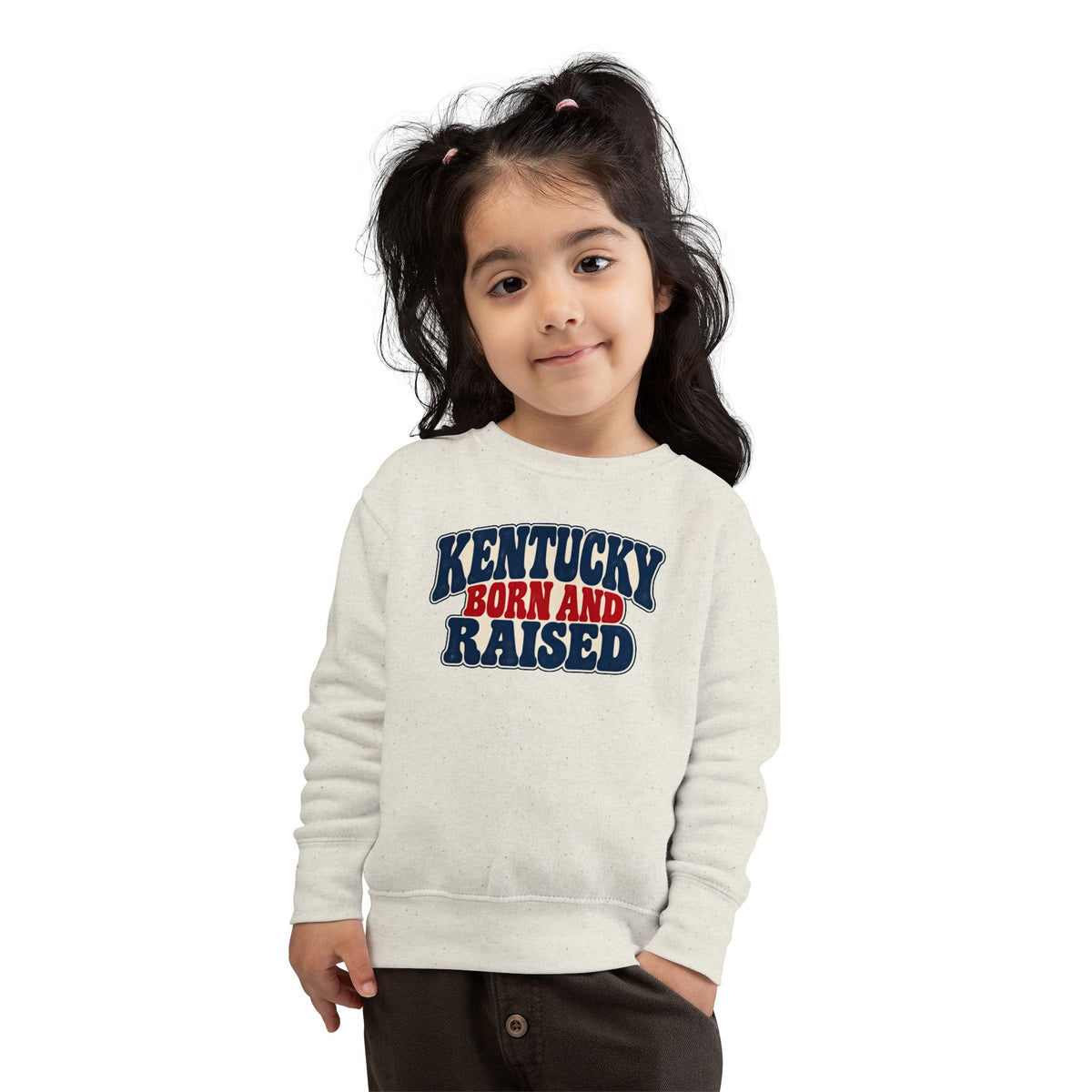 Kentucky Born and Raised Retro 1970s Unisex Toddler Sweatshirt
