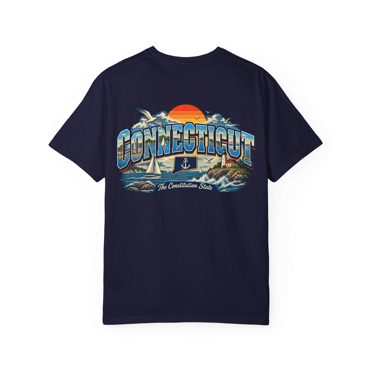 Connecticut Coastline  Unisex Comfort Color 1717 Streetwear Graphic Tee