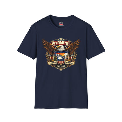 Wyoming Americana Eagle Unisex Softstyle T Shirt State Pride Graphic Tee Collections FS03