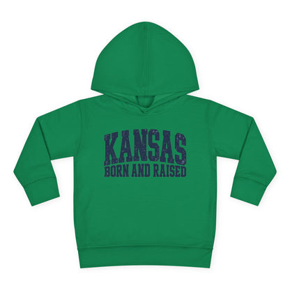 Kansas Born and Raised Bold Athletic Unisex Toddler Pullover Fleece Hoodie