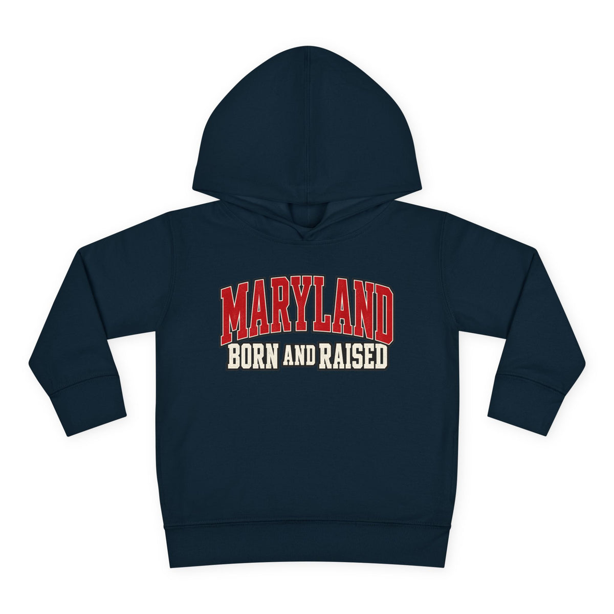 Maryland Born and Raised Bold Athletic Unisex Toddler Pullover Fleece Hoodie