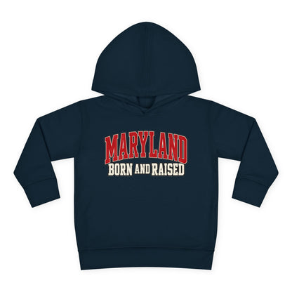 Maryland Born and Raised Bold Athletic Unisex Toddler Pullover Fleece Hoodie