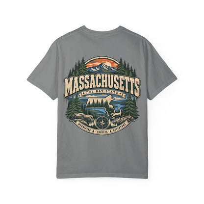 Massachusetts Mountain & Forest Unisex Comfort Color 1717 Streetwear Graphic Tee