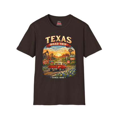 Texas Roadtrip Unisex Softstyle T Shirt State Pride Graphic Tee Collections FS03
