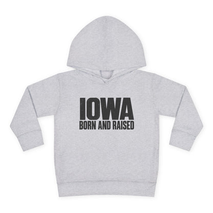 Iowa Born and Raised Modern Midwest Streetwear Unisex Toddler Pullover Fleece Hoodie