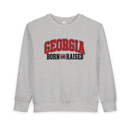 Georgia Born and Raised Old-School Athletic Unisex Toddler Sweatshirt