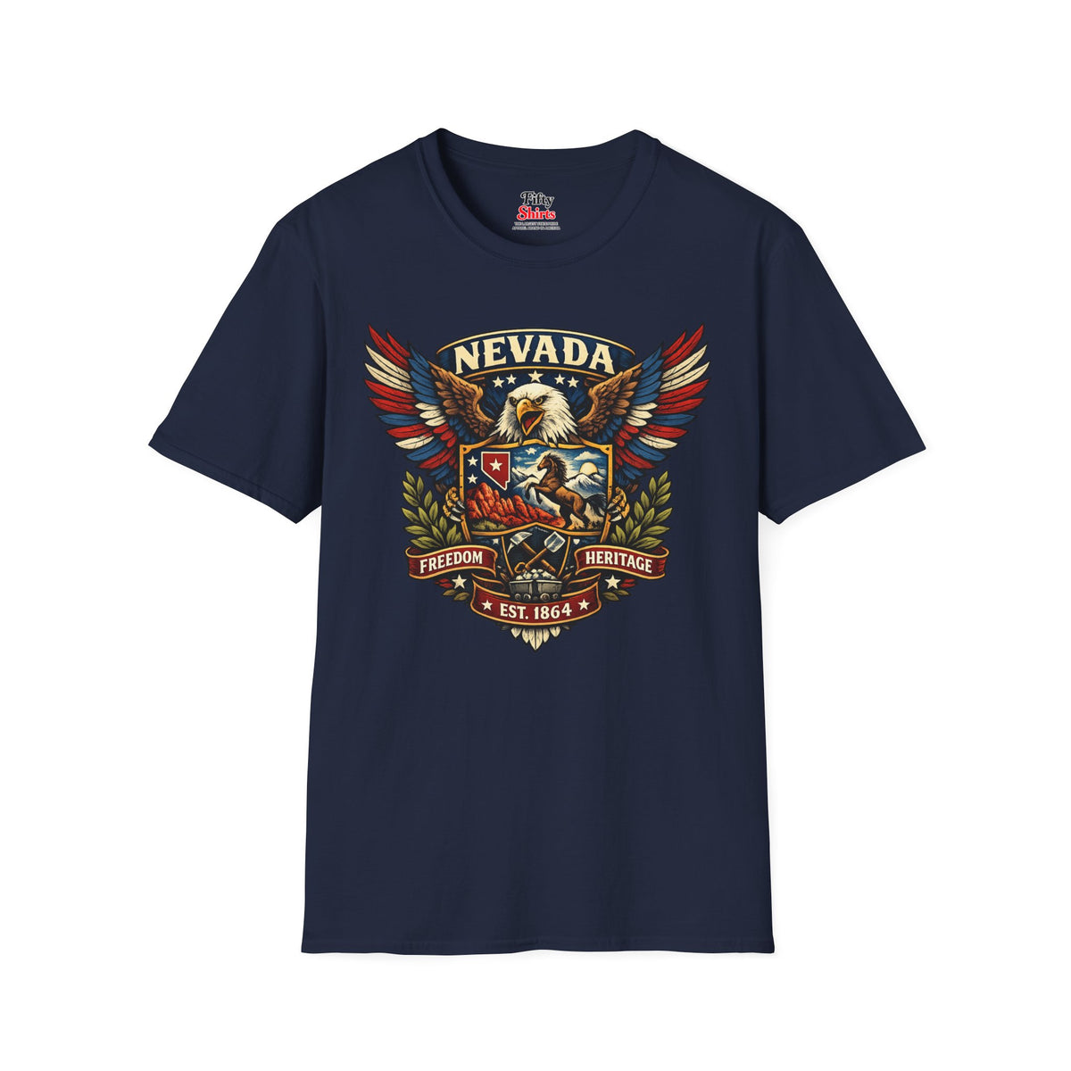 Nevada Americana Eagle Unisex Softstyle T Shirt State Pride Graphic Tee Collections FS03