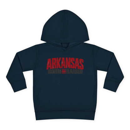 Arkansas Born and Raised Modern Streetwear Unisex Toddler Pullover Fleece Hoodie