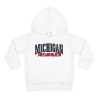 Michigan Born and Raised Luxury Vintage Streetwear Unisex Toddler Pullover Fleece Hoodie