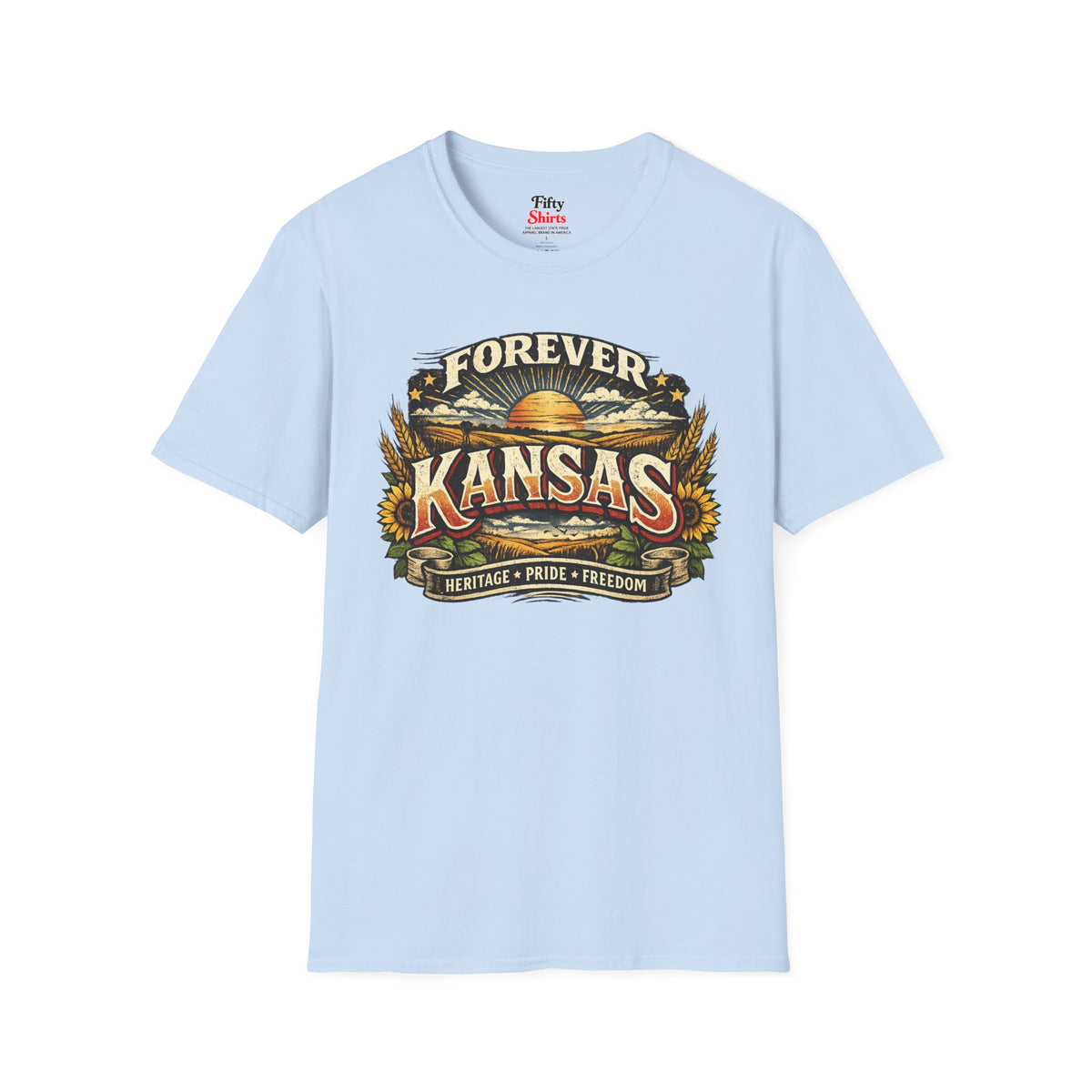 Kansas Forever Unisex Softstyle T Shirt State Pride Graphic Tee Collections FS03