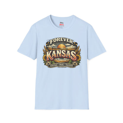 Kansas Forever Unisex Softstyle T Shirt State Pride Graphic Tee Collections FS03