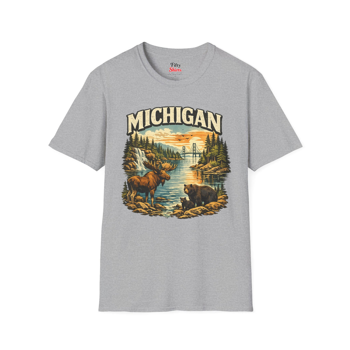 Michigan Wildlife Unisex Softstyle T Shirt State Pride Graphic Tee Collections FS03