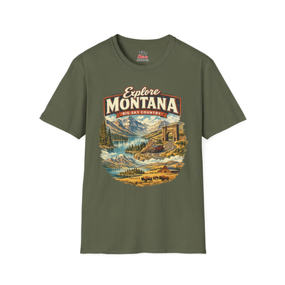 Explore Montana Unisex Softstyle T Shirt State Pride Graphic Tee Collections FS03