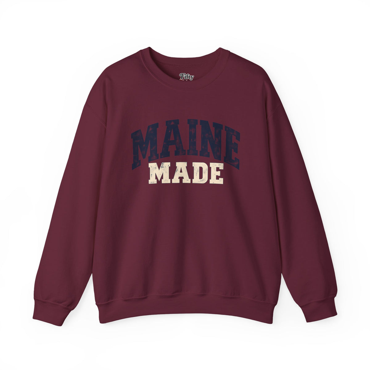 Maine Made Unisex Crewneck Sweatshirt State Name Graphic