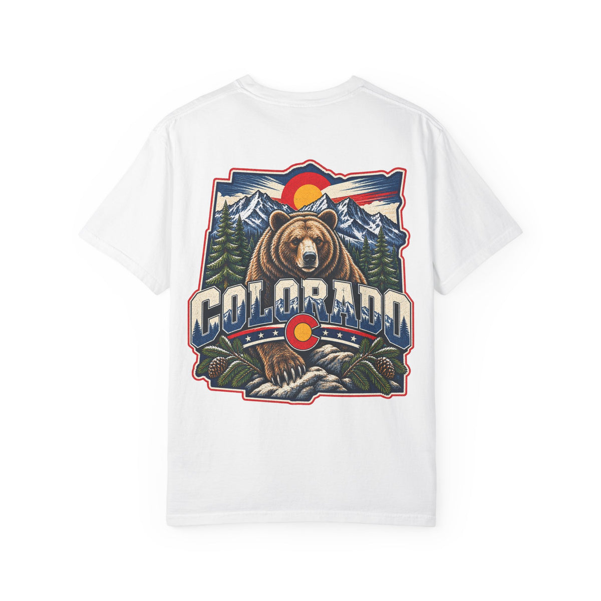 Colorado Bear Emblem  Unisex Comfort Color 1717 Streetwear Graphic Tee