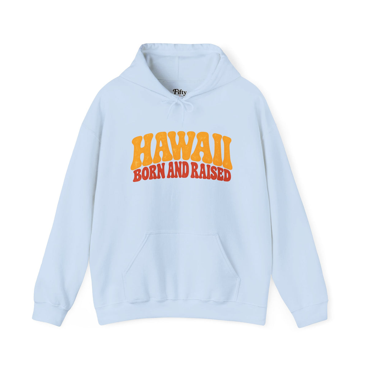 Hawaii Born and Raised Retro 1970s Unisex Hoodie Graphic