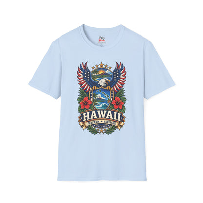Hawaii Americana Eagle Unisex Softstyle T Shirt State Pride Graphic Tee Collections FS03