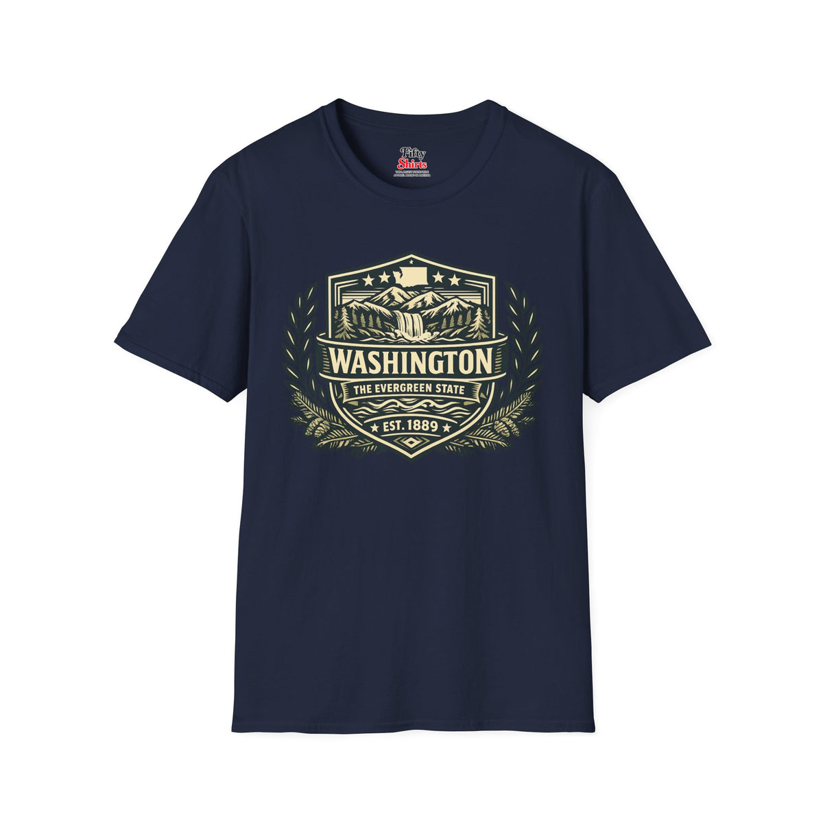 Washington Heritage Badge Unisex Softstyle T Shirt State Pride Graphic Tee Collections FS03