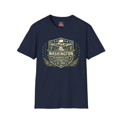 Washington Heritage Badge Unisex Softstyle T Shirt State Pride Graphic Tee Collections FS03