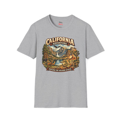 California adventure in Yosemite Unisex Softstyle T Shirt State Pride Graphic Tee Collections FS03