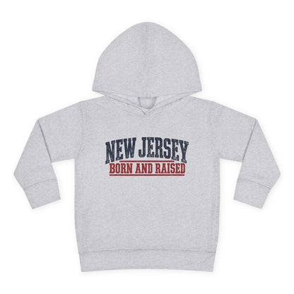 New Jersey Born and Raised Vintage Americana Unisex Toddler Pullover Fleece Hoodie