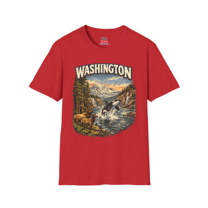 Washington Wildlife Unisex Softstyle T Shirt State Pride Graphic Tee Collections FS03