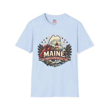 Maine State Pride Unisex Softstyle T Shirt State Pride Graphic Tee Collections FS03