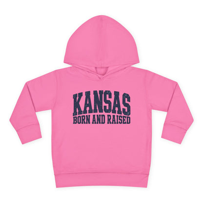 Kansas Born and Raised Bold Athletic Unisex Toddler Pullover Fleece Hoodie