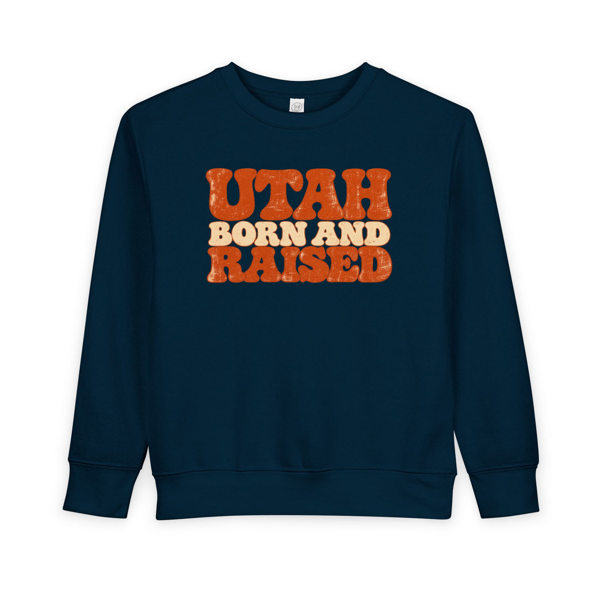 Utah Born and Raised Retro 1970s Unisex Toddler Sweatshirt
