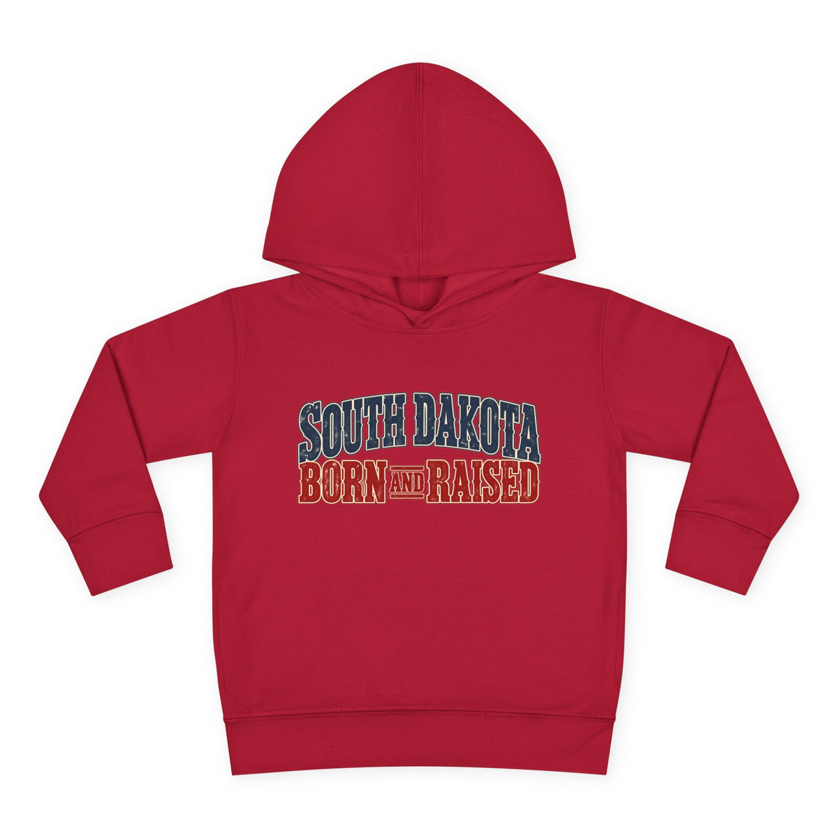 South Dakota Born and Raised Old-School Souvenir Unisex Toddler Pullover Fleece Hoodie