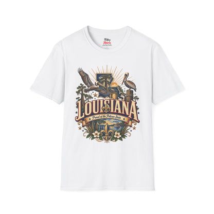 Louisiana State Pride Unisex Softstyle T Shirt State Pride Graphic Tee Collections FS03