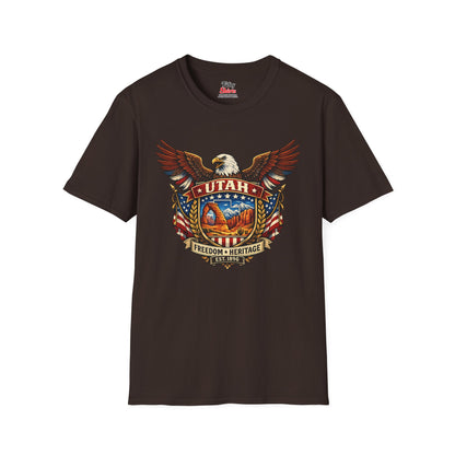 Utah Americana Eagle Unisex Softstyle T Shirt State Pride Graphic Tee Collections FS03