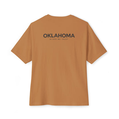 Oklahoma All State In God We Trust Unisex Casual Oversized Boxy Tee