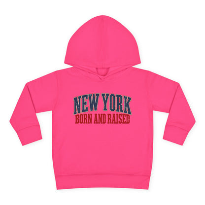 New York Born and Raised Old-School Americana Unisex Toddler Pullover Fleece Hoodie Graphic
