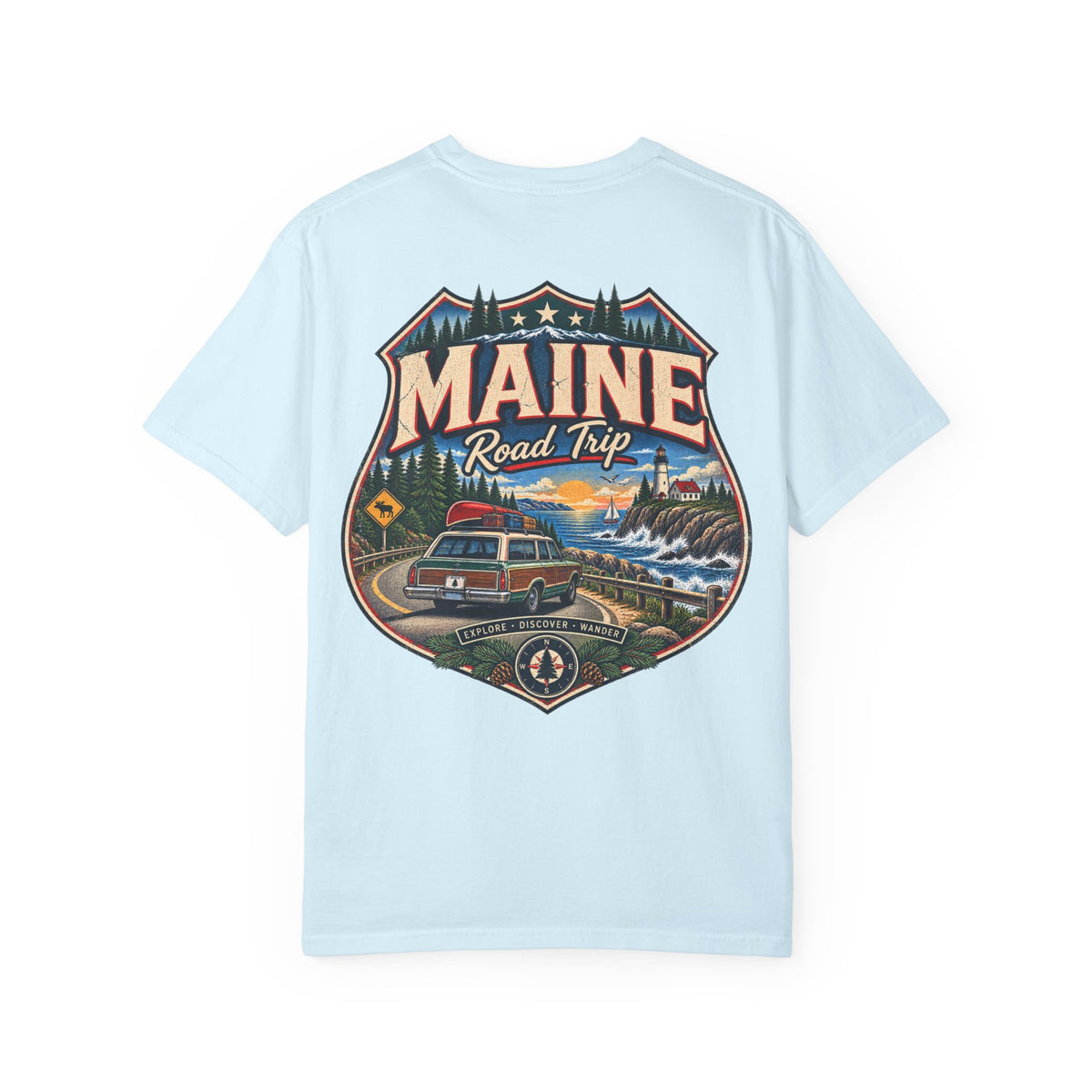 Maine Road Trip Unisex Comfort Color 1717 Streetwear Graphic Tee