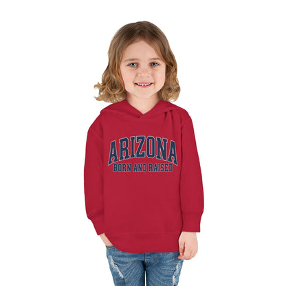 Arizona Born and Raised Classic Collegiate Unisex Toddler Pullover Fleece Hoodie