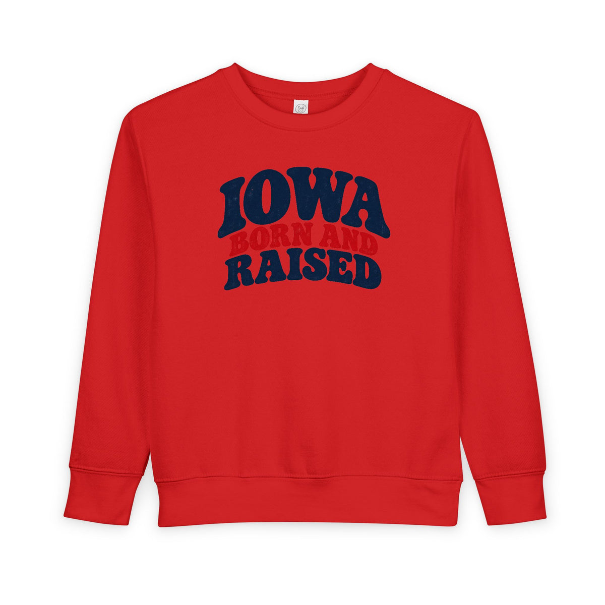 Iowa Born and Raised Retro 1970s Unisex Toddler Sweatshirt