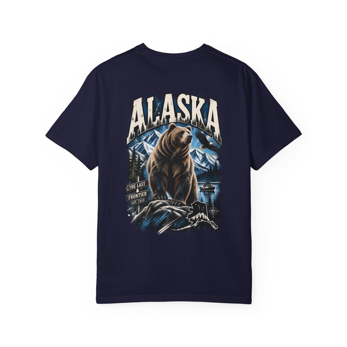 Alaska Bear Streetwear  Unisex Comfort Color 1717 Streetwear Graphic Tee